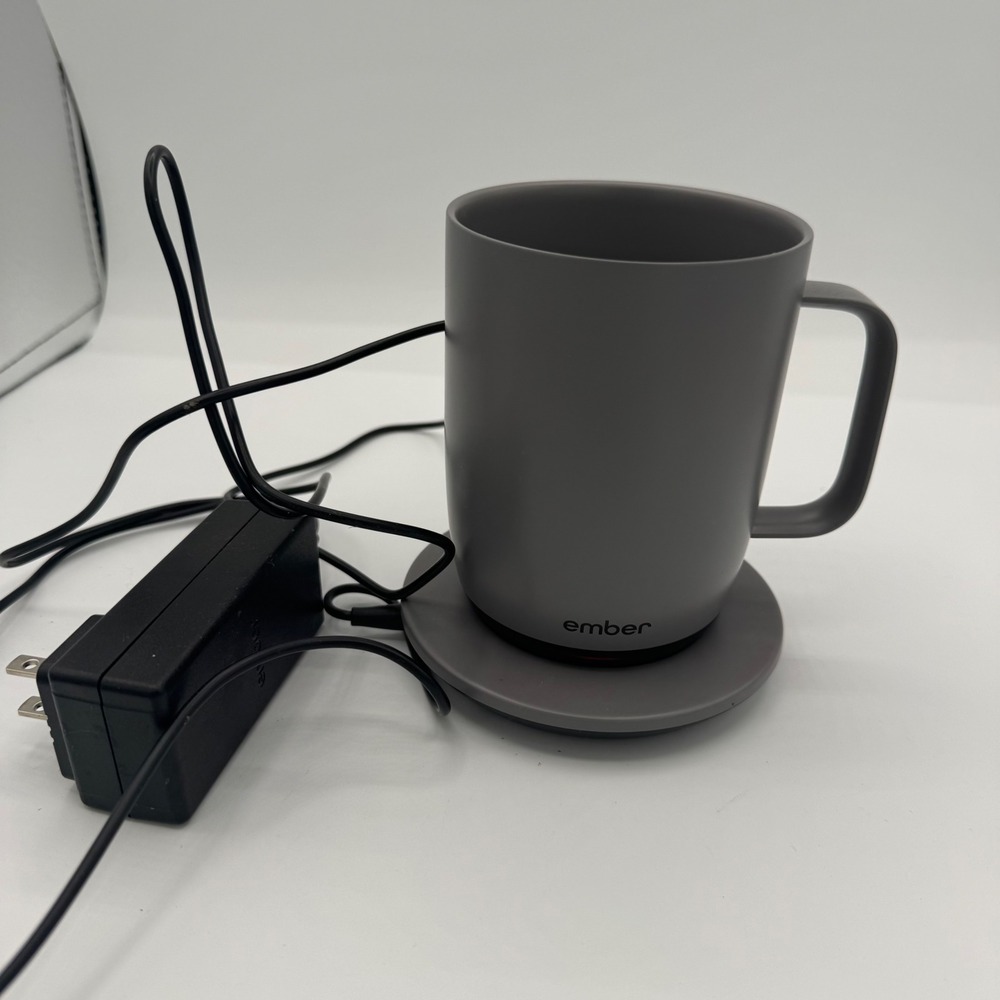 Ember Mug 2 Temperature Control Smart Mug 14 oz Gray CM19P with Charging Coaster